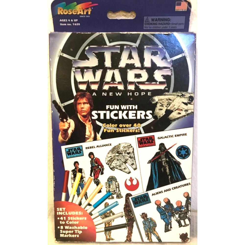1996 New Star Wars A New Hope Fun With Stickers Rose Art
